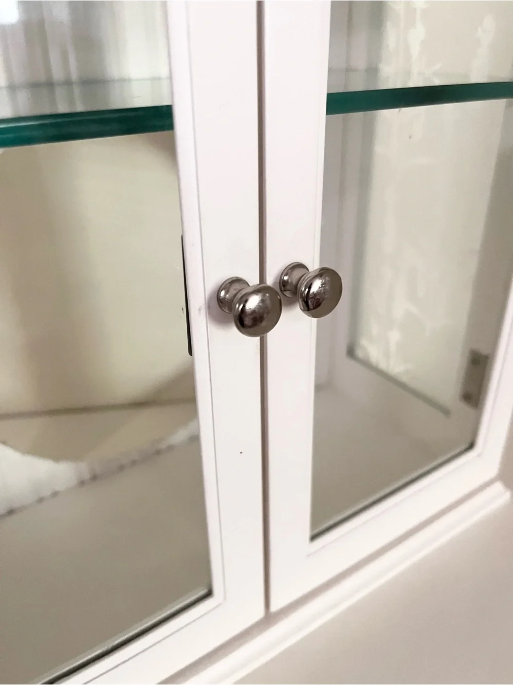 Glass wood cabinet
